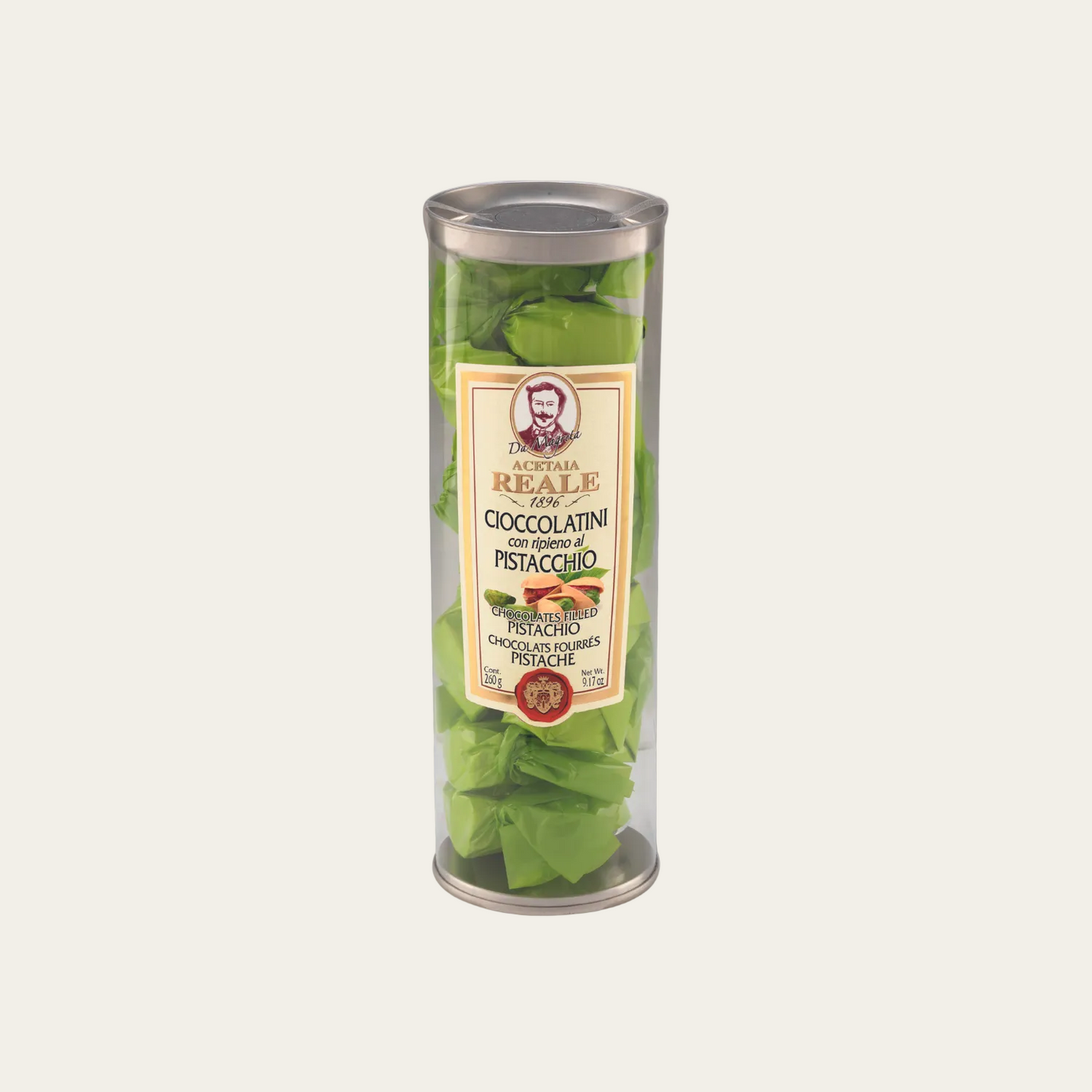 Praline di ciocolato fondente con ripieno al Pistacchio - 240gr