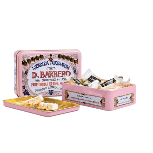 Torroncini scatola di metallo ROSA - 100gr