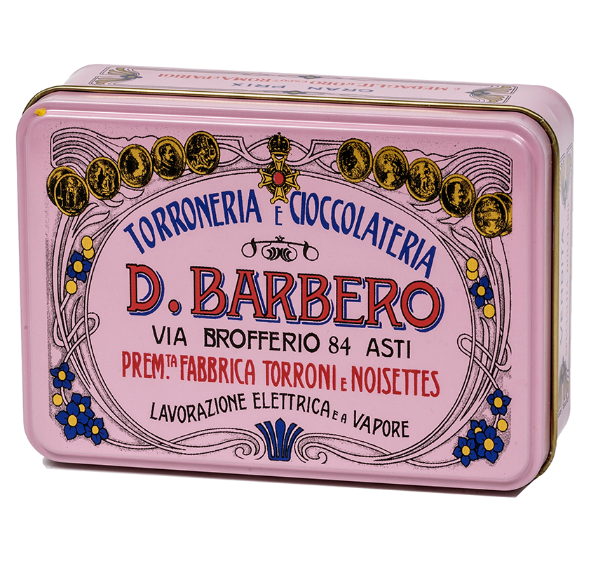 Torroncini scatola di metallo ROSA - 100gr
