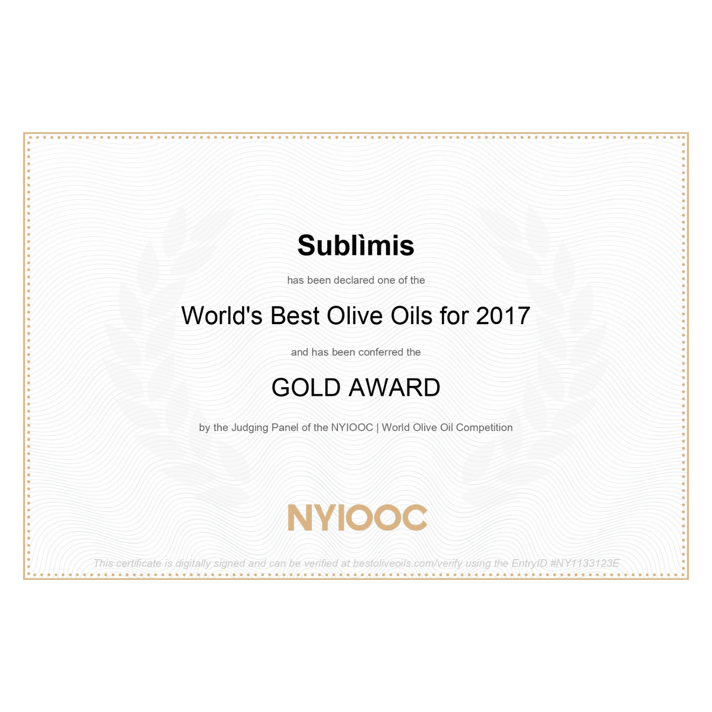 Olio Extra Vergine Sublimis - Intense selection - 500ml